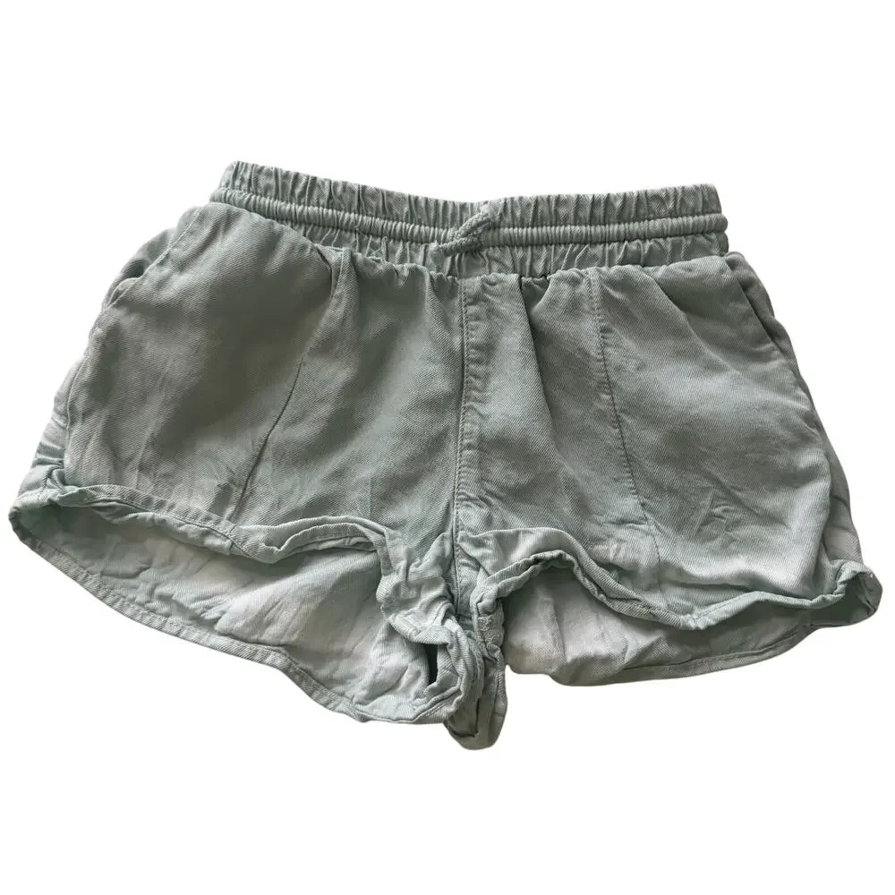 Zara Girls Lyocell Green Dip Dye Pull-On Shorts Size 6